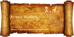 Kresz Albert névjegykártya