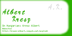 albert kresz business card